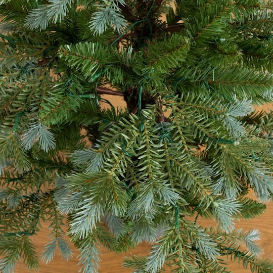 Nearly Natural 4ft. Pre-Lit Artificial Christmas Tree in Gray Ceramic Planter